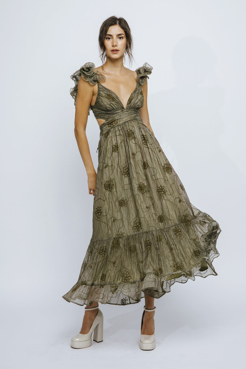 Embroidered Maxi Dress