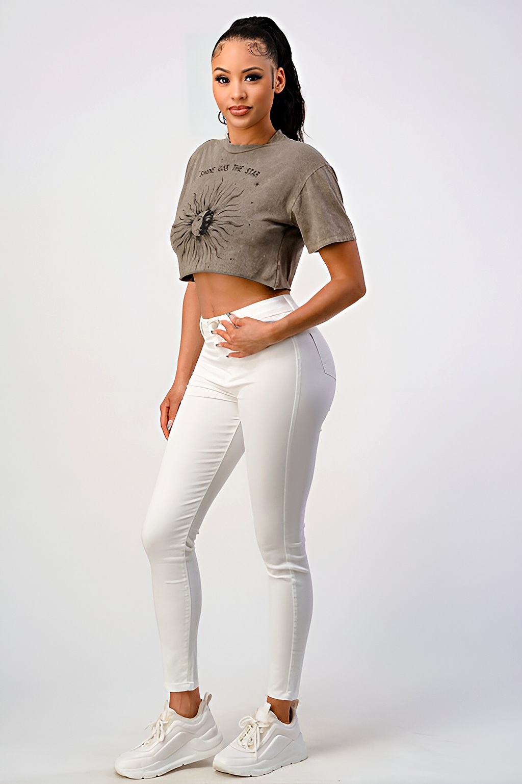 Mineral Washed Short Sleeve Crop Top